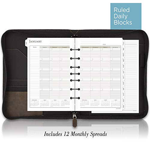 At-A-Glance Simulated Leather 2021 Undated Starter Set, 43184 Day-Timer, Desk Size, Distressed Brown (031-0140-04), 5.5 Inches X 8.5 Inches #TOP4