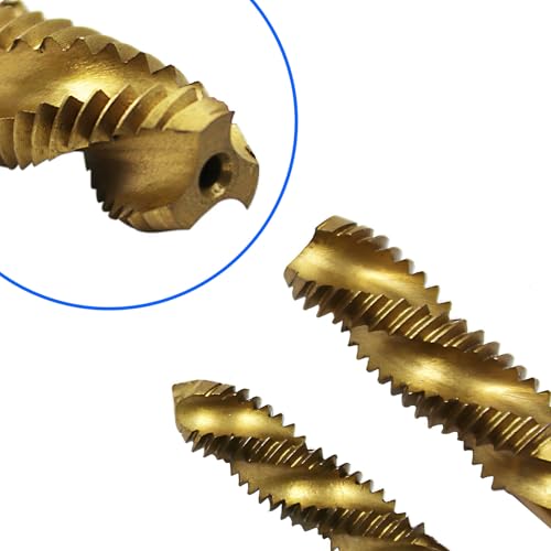 Vleant Gewindebohrer-Set – 5-teiliges M3- M8-Gewindebohrer-Set, metrisch, Spiralnuten, Hss6542 mit Titanbeschichtung, Gewindebohrer-Set