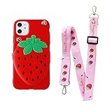 CrossBody Wallet Case Compatible with Samsung Galaxy A32 5G Cases 3D Cute Fruit Phone Purse Card Pou