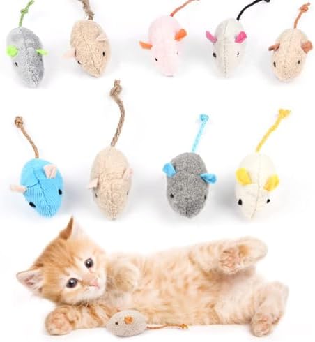 Catnip Toy Mice, 9PCS Cat Mice for Playing, Catnip Toys Plush Mic...