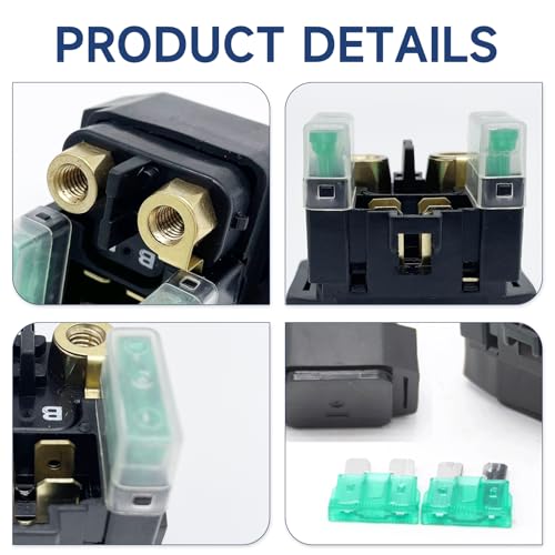 Image of Starter Solenoid for Yamaha ATV YFM 350 400 450 660 Raptor Grizzly, Relay for Yamaha Kodiak Wolverine Big Bear 2003 2004 2005 2006 2007 2008 (Pack of 2)