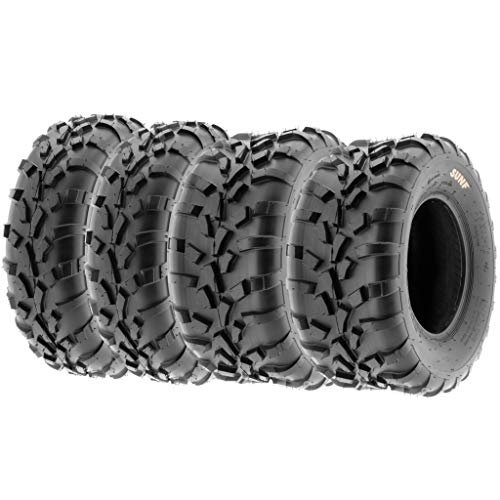 SunF ATV Tires 25x8-12 Front & 25x11-12 Rear UTV Lawn Mowers Tires 6 PR Tubeless A010 Set of 4