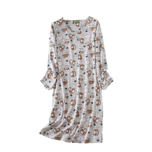 Robe de sommeil longue en pur coton doux imprimé bleu ciel chic