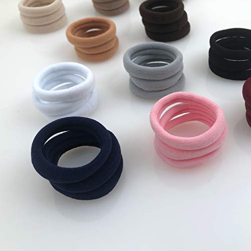 Cyndibands Pink Seamless Hair Ties - Extra Gentle Soft And Stretchy Nylon Fabric Ponytail Holders - 12 Pack #TOP1