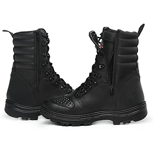 Coturno Militar Bota Tática Zíper Leve Lughato 1907 Preto Cor:Preto;Tamanho:43