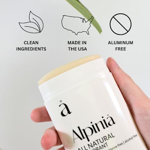 Alpinia Natural Deodorant For Men & Women - Fragrance-Free And Aluminum-Free Formula For All-Day Protection #TOP1