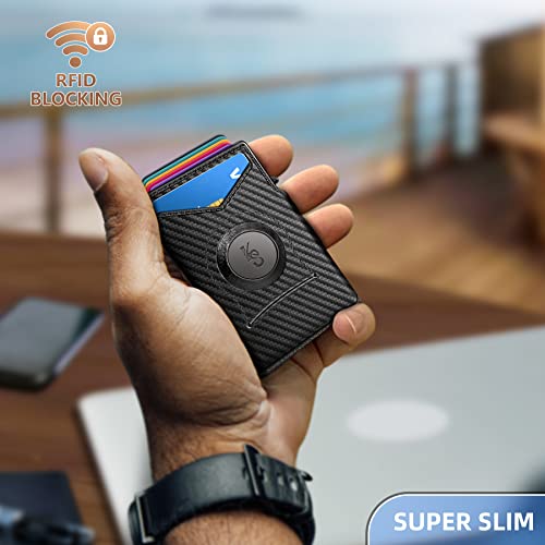 Kemisant Airtag Wallet Men, Mens Slim Front Pocket Wallet Money Clip Rfid Blocking 3.8"×2.8"×0.9" #TOP6