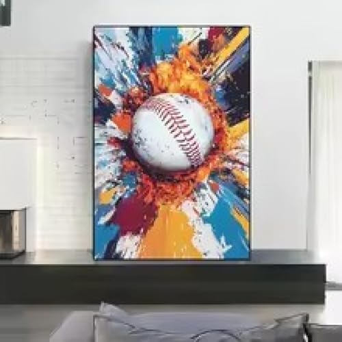 Toile stade de baseball encadrée : habillez un grand mur