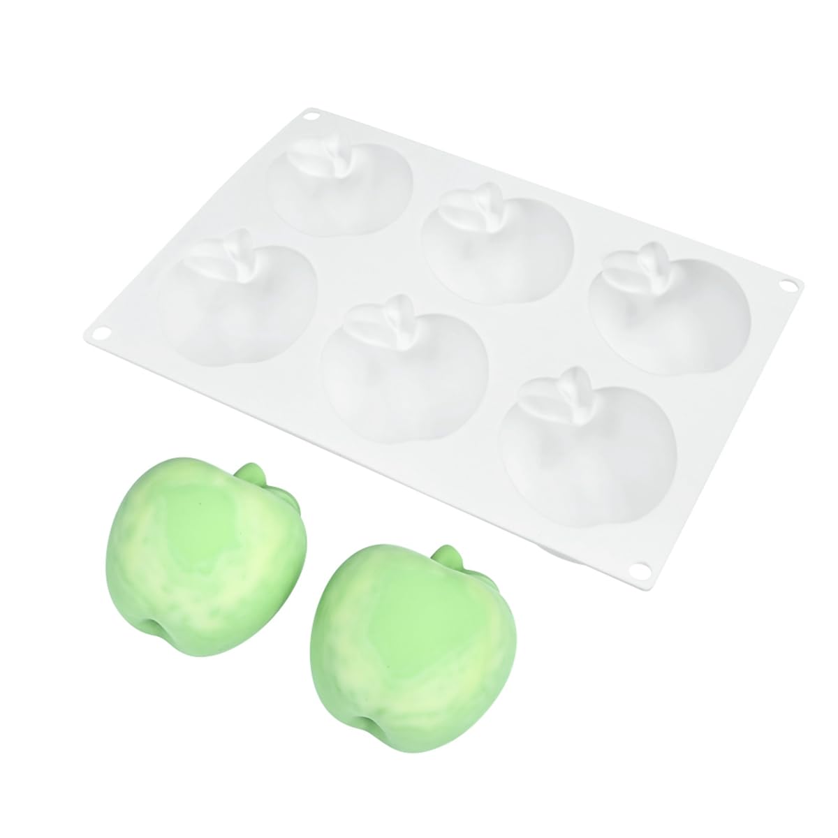 Moules 3D en silicone pour gâteau mousse, moule de cuisson anti-adhésif de qualité alimentaire pour dessert français, fondant, pâtisserie et chocolat (G_ pomme)