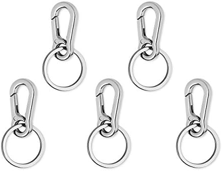DS. DISTINCTIVE STYLE Carabiner Clip Keyring Stainless Steel Keychain with Snap Hook Quick Release Key Rings