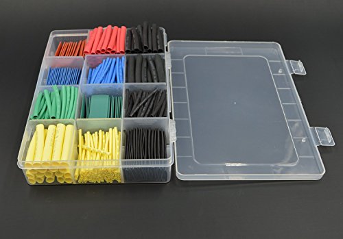 Urbest 530 Pcs 2:1 Heat Shrink Tubing Tube Sleeving Wrap Cable Wire 5 Color 8 Size (530Pcs Heat Shrink Tube) #TOP1
