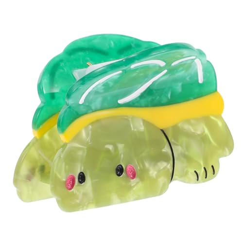 Beaupretty グリップ 髪用クリップ 小さな髪の爪クリップ 女性のための爪 かわいいヘア 女性用ヘア ユニークな爪 大きなヘア 爪切り亀 酢酸 Green