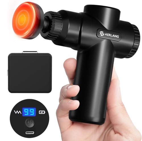 AERLANG Mini Massage Gun with Heat Birthday Day Gift for Him Black