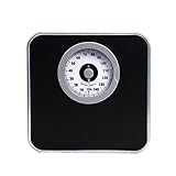 Básculas de baño mecánicas sencillas y funcionales con cómoda plataforma metálica. Nota: el cuerpo debe estar vertical para que el peso real se mida perfectamente