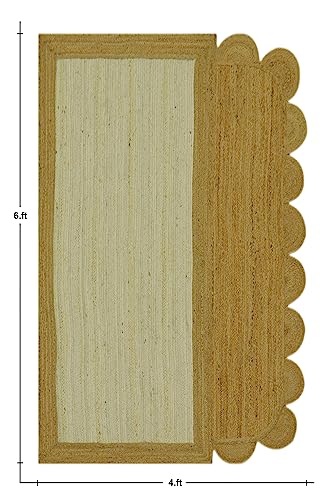 Tapis de salon résistant pour zone passante rectangulaire beige - 4