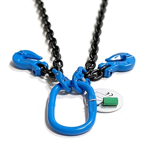 Chaîne De Levage ELLER G100 2 Brins 6mm X 2m - Classe Qualité 10, Anneaux Et Crochets Inclus