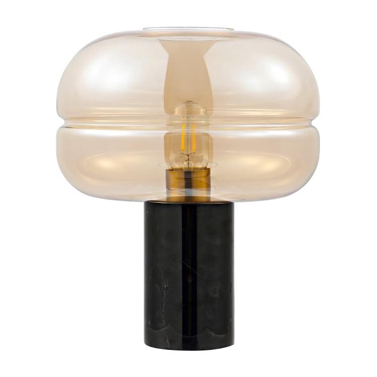 SAFAVIEH Modern Glas Tischlampe, Schwarzer Marmor