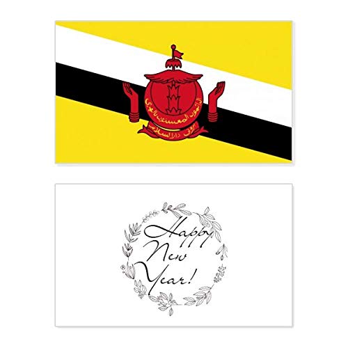 Tarjeta de Brunei para Año Nuevo con bandera de Asia ideal para coleccionar