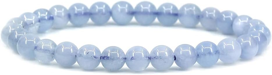 Angelstones Handmade Natural Healing Gemstone 6mm Round Beads Stretch Crystal Bracelet 7 Inch Unisex