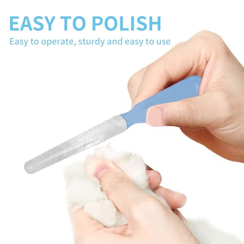 Krallenschere Katzen, Katzen Krallenschneider, Cat Nail Clipper für Kleine Hunde Welpen Katzen mit Datei(Blau), Katzenkrallen Schneider mit 2mm 4mm Loch, Anfänger Toll Geeignet, Schutz, Krallenschere