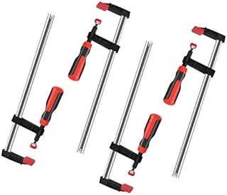 F Clamp Bar Clamp, 4pcs Quick Slid Wood Bar Clamps Woodwork Bar Clamp F Type Clamp Set Universal Heavy Duty Bar Clips with Deep Threads Screw for Woodworking Gluing and Splicing Processing, Tool Steel