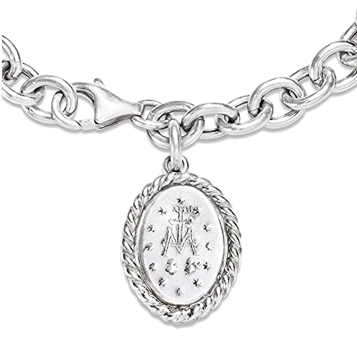 Ross-Simons Italian Sterling Silver Miraculous Medal Charm Bracelet4