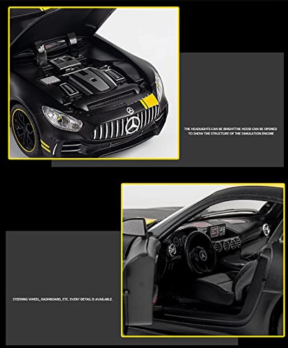 Image of LONGMIRE 1:24 Metal Pull Back Diecast Car Model with Sound Light Boys Gifts Toys for Kids Pack of 1, Multicolor (1:24 Benz GTR)