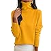 Womens Sweaters Turtleneck Long Sleeve Pullover Casual Knitted Pullover Wool Warm Cozy Tops Fall Winter Clothes, Cable Knit Sweater Women Beige L