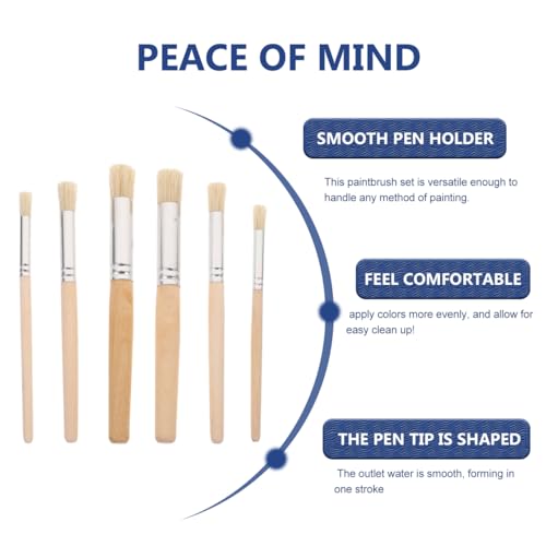 HEALLILY Template Brush Set 6 Pieces with Synthetic Bristles for Even Paint Application and Easy Cleanup Includes Zipper Case for Organized Storage Ideal for Face Painting Crafts and Fine Art Projects