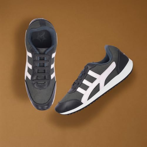 Image of Unistar Sports Shoes for Men | Non-Slippery Black & Red Shoes | Comfortable & Water Resistant | Outdoor, Casual, Jungle, Sports, Running, Hiking, Trekking | Size - 6