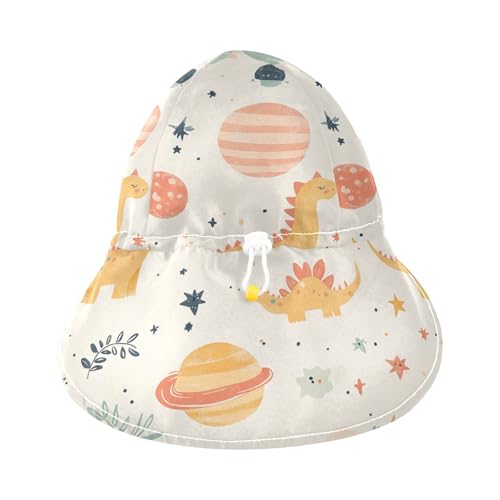 Infant Toddler & Kids Beach Hat Baby Boys' Caps Baby Girls' UPF 50+ Protection Adjustable Traveling Swim Hat Childish Cartoon Dino Planets Retro3
