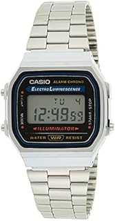 Casio Unisex Digital mit Edelstahl Armbanduhr A168WA 1W