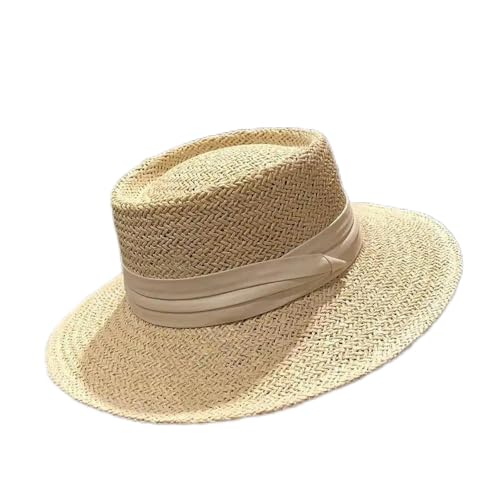 Chapeau melon en paille femme eviter les coups de soleil avec style retro SYJYM