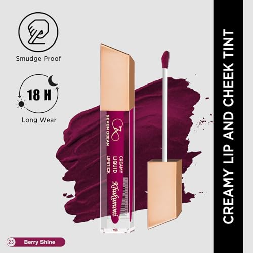 Image of Khukumoni Liquid Lipstick for Women | Waterproof, Smudge Proof & Long Lasting, Daily Wear | Shade Berry Shine 5ml