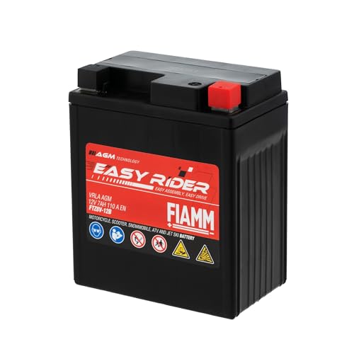 Fiamm Batteria per Moto e Scooter FTZ8V-12B 7AH 110A, Batteria Easy Rider AGM Technology, Massima Potenza di Avvio,Senza Manutenzione, Già Carica, Pronta all'Uso, Adatta a Scooter, Moto, Moto d'acqua