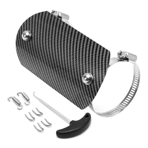 Exhaust Heat Shield Muffler Pipe Heat Cover Protector Guard Imitation Carbon Fiber Stainless Steel for Motorcycle Moped Pit Dirt Bike ATV Scooter (H) by ZSDTRP - Used condition - US$14.07