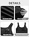Yonique Women Sports Bra Bikini Top Only Swim Bra Athletic Swim Top Scoop Neck Bathing Suit Top Black S