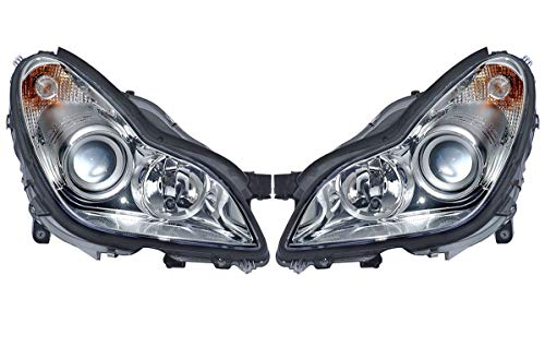 Pair Set 2 Front Bi-Xenon Headlights Lamps Assies Hella For Benz C219 CLS-Class