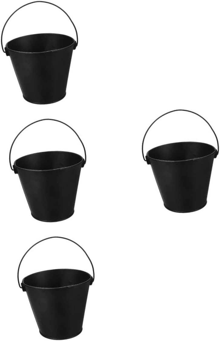 4pcs Grill Grease Bucket BBQ Accessories Tinplate Oil Container Grill Accessory Barbecue Bucket