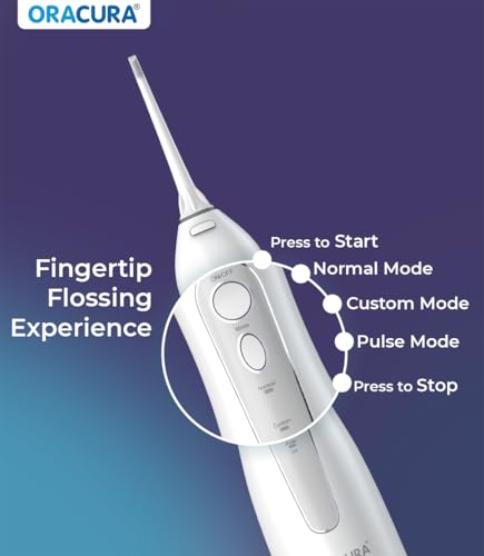 Image of ORACURA OC150 Dental PRO Smart Water Flosser White, 150ml water tank capacity, Portable & Rechargeable, 3 Modes, 365 Days Warranty