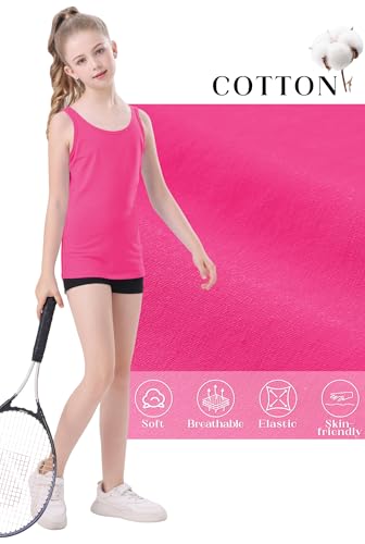Image of QBK 2T-13Years Girls Tank Tops Cotton Dance Basic Sleeveless Undershirts | Gymnastics Ballet Dancewear