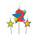 Amscan Birthday Celebration, #2 Decorative Pick Candles, Party Supplies, Multicolor, 7