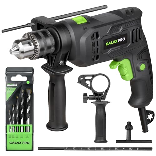 GALAX PRO Hammer Drill 600W Electic Corded Drill 13mm Metal Chuck 0-3000RPM Powerful Variable Speed for Drilling in Wood Soft Metals