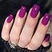 Plum Nails Press Ons: Medium Square, Short Acrylic Coffin Nails - 24 Pcs, Gel Color, Thick Solid