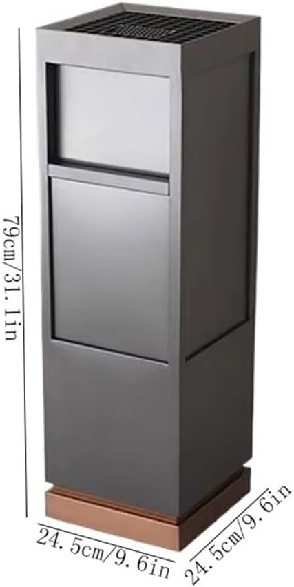 Patios Commercial Vertical Ash Pillar, Outdoor Corridor Stainless Steel with Ashtray Trash Can