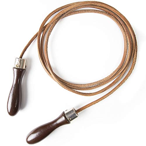 Csg Vintage Leather Jump Rope With Wood Handles #TOP1