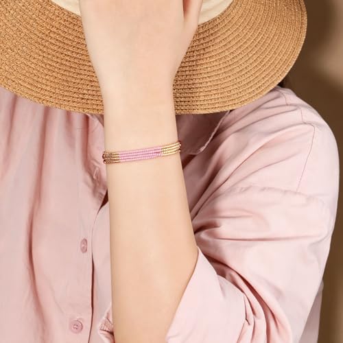 Image of KELITCH Layered Miyuki Beads Bracelets Adjustable Strand Bracelets Bangles Bohemian Style Summer