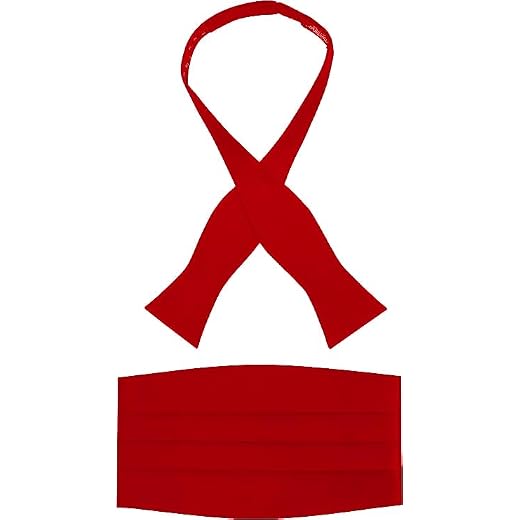 S.H. Churchill & Co. 100% Silk Self-Tie Bow Tie and Cummerbund Set for Tuxedo, Wedding, Prom or Black-Tie Event- 16MM Silk, Gift Box- Red
