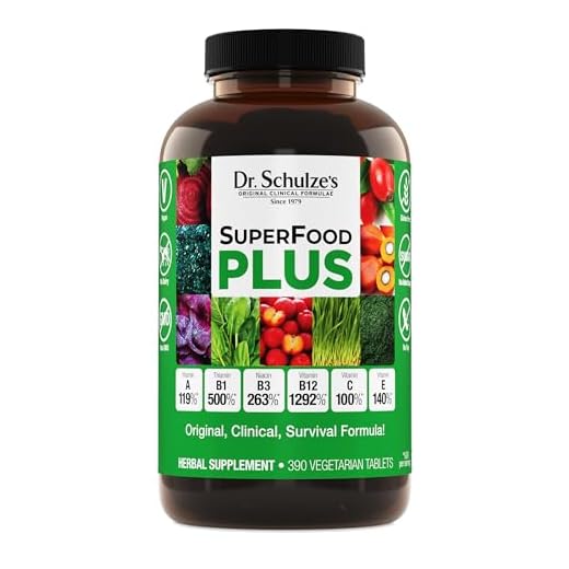 Dr. Schulze’s SuperFood Plus | Vitamin & Mineral Herbal Concentrate | Daily Nutrition & Increased Energy | Gluten-Free & Non-GMO | Vegan | 390 Tabs | Packaging May Vary