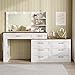 Farmhouse Large Makeup Vanity Desk, Glass Top Vanity Dresser Combo, Make Up Dressing Table, with Mirror and Lights and 8 Drawers, with Charging Station and Storage, for Bedroom, Dressing Room, White